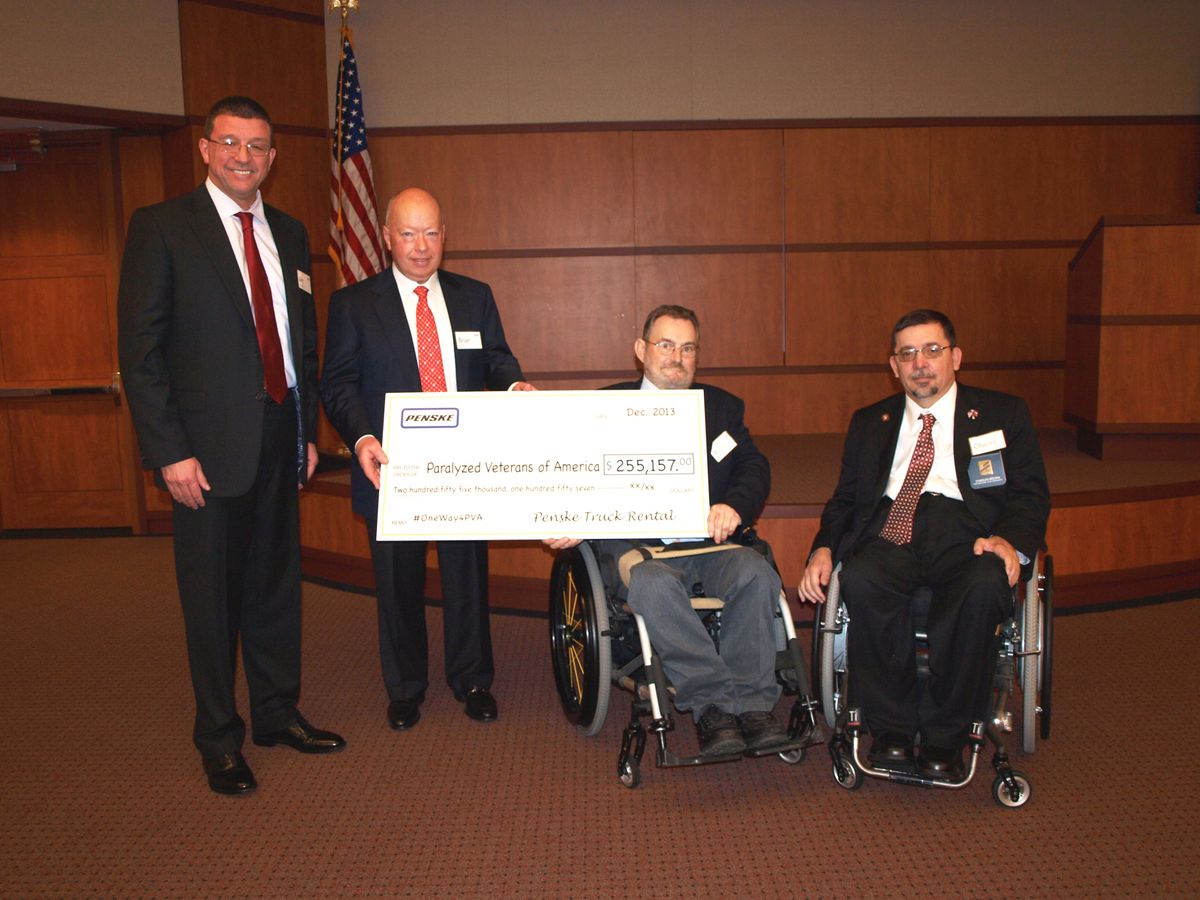 Penske Donation Brightens Holidays for Paralyzed Veterans of America